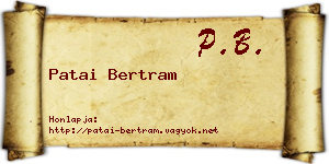 Patai Bertram névjegykártya